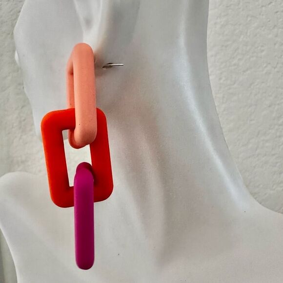 Color block link earrings - Picture 4 of 7